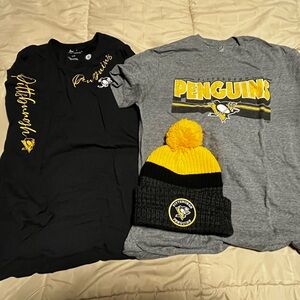 Pittsburgh Penguins WEAR by Erin Andrews long sleeve, NHL tshirt & winter hat.